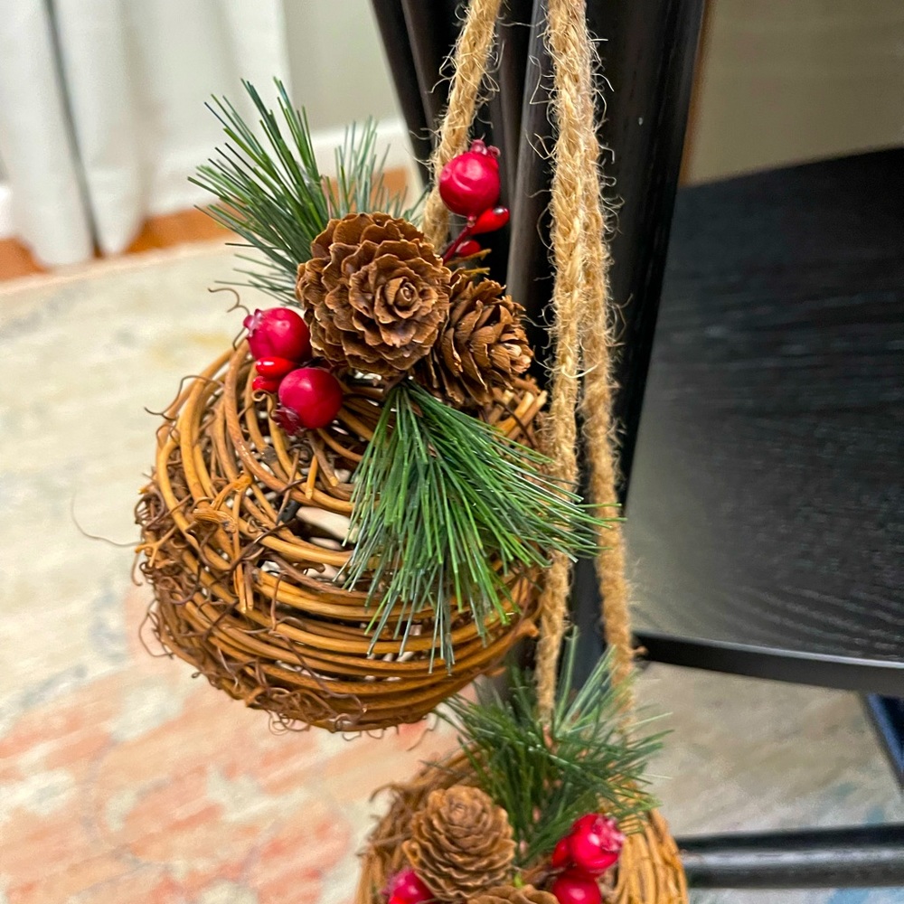 Kirklands Rustic Holiday Tiered Ball Decor